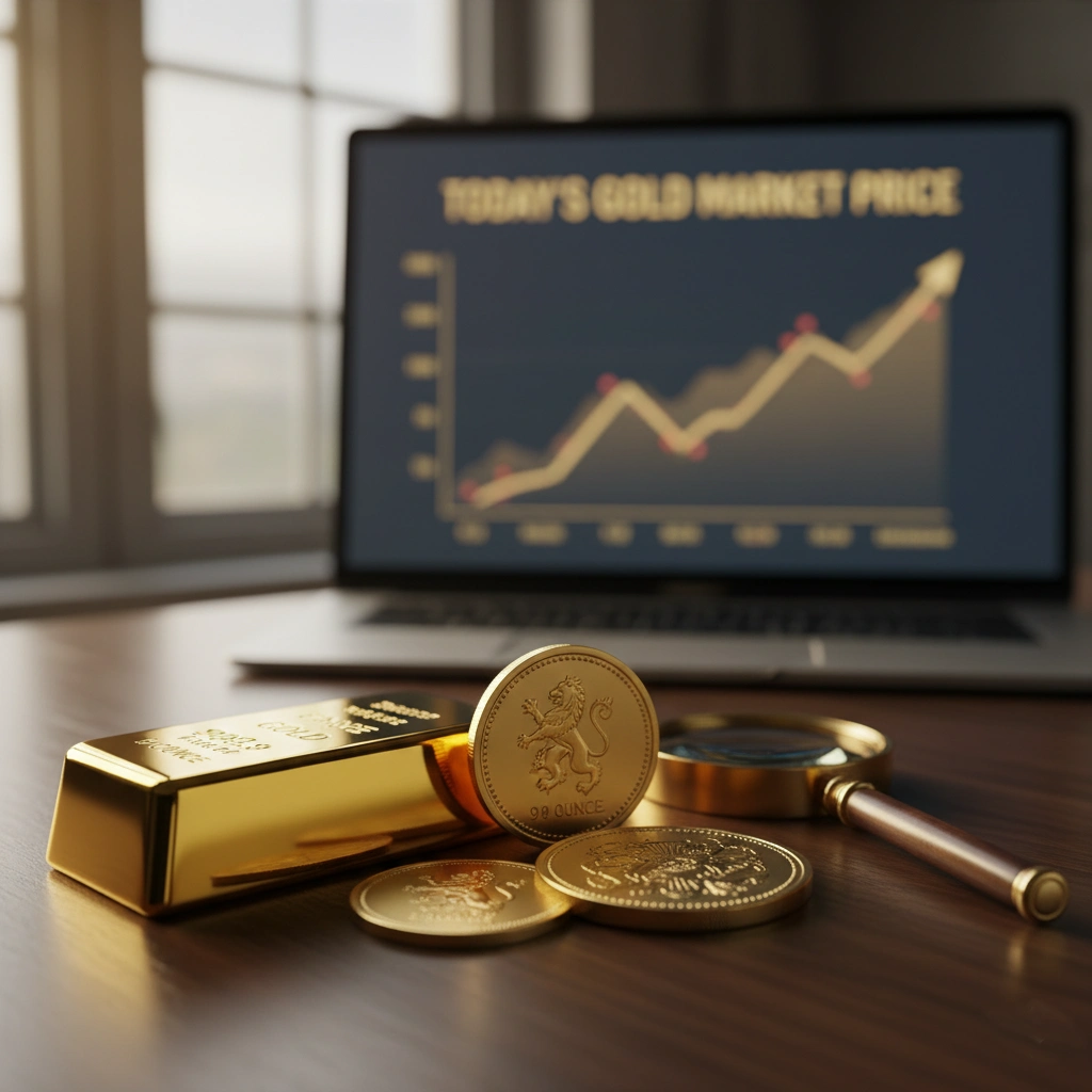 Gold bar or coin representing purity and value